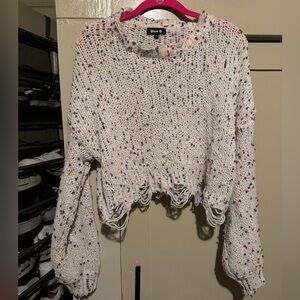 Multicolor Distressed Sweater